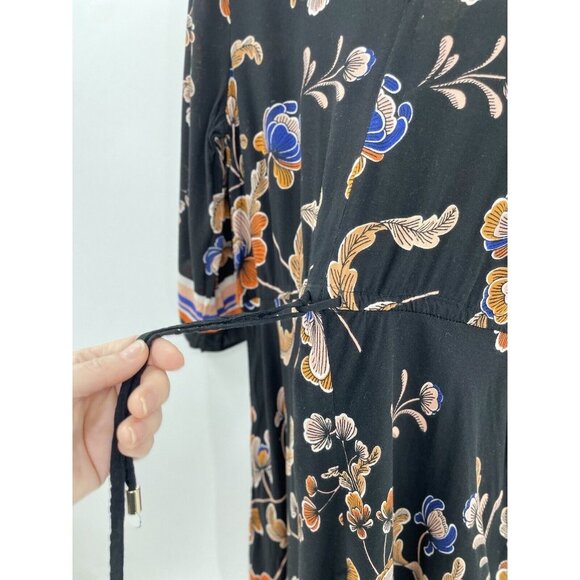 MSK Women’s Black Floral Handkerchief Hem Dress Size Medium - Picture 5 of 13